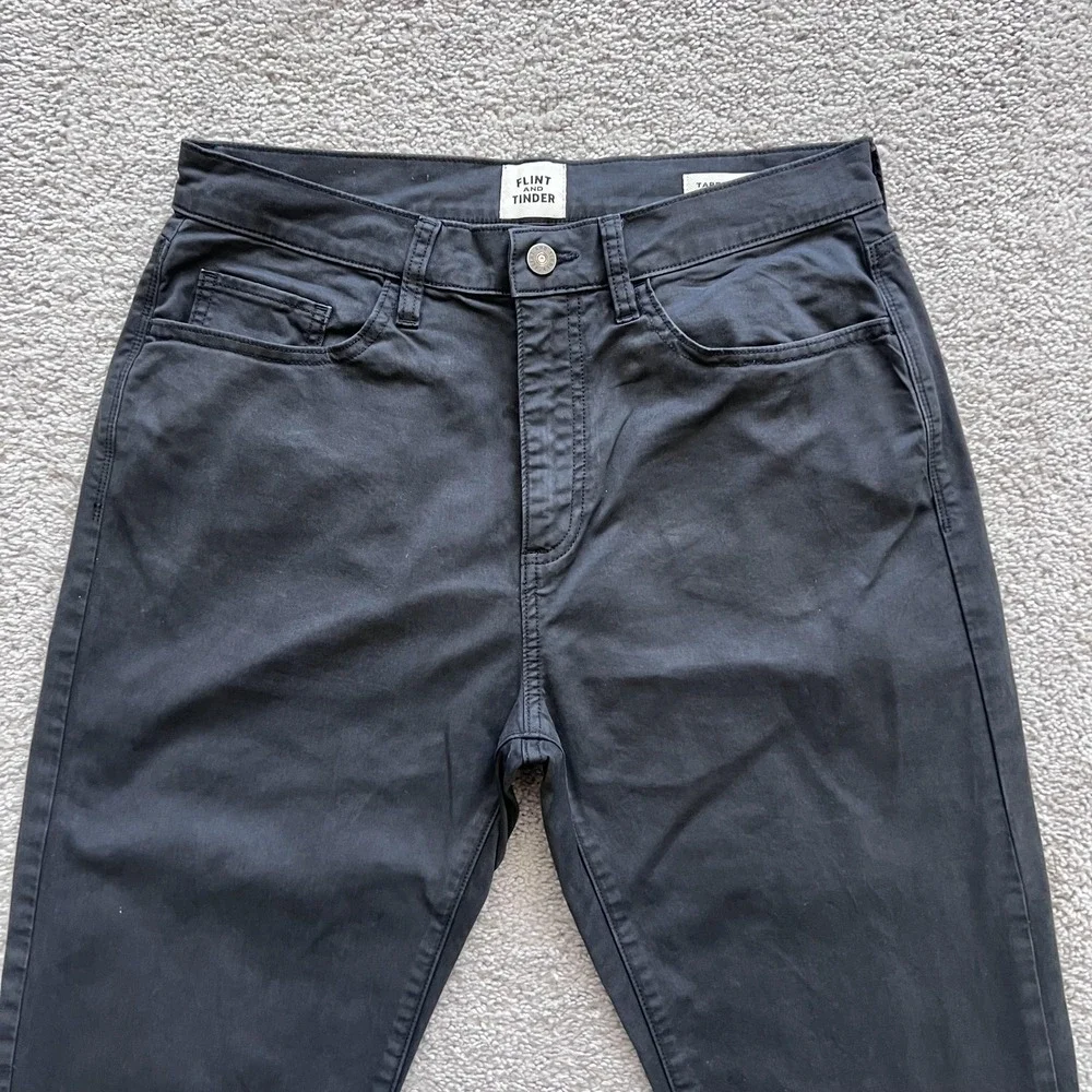 Flint And Tinder Pants Mens 30x30 Gray Slim Tapered Chino Stretch Casual